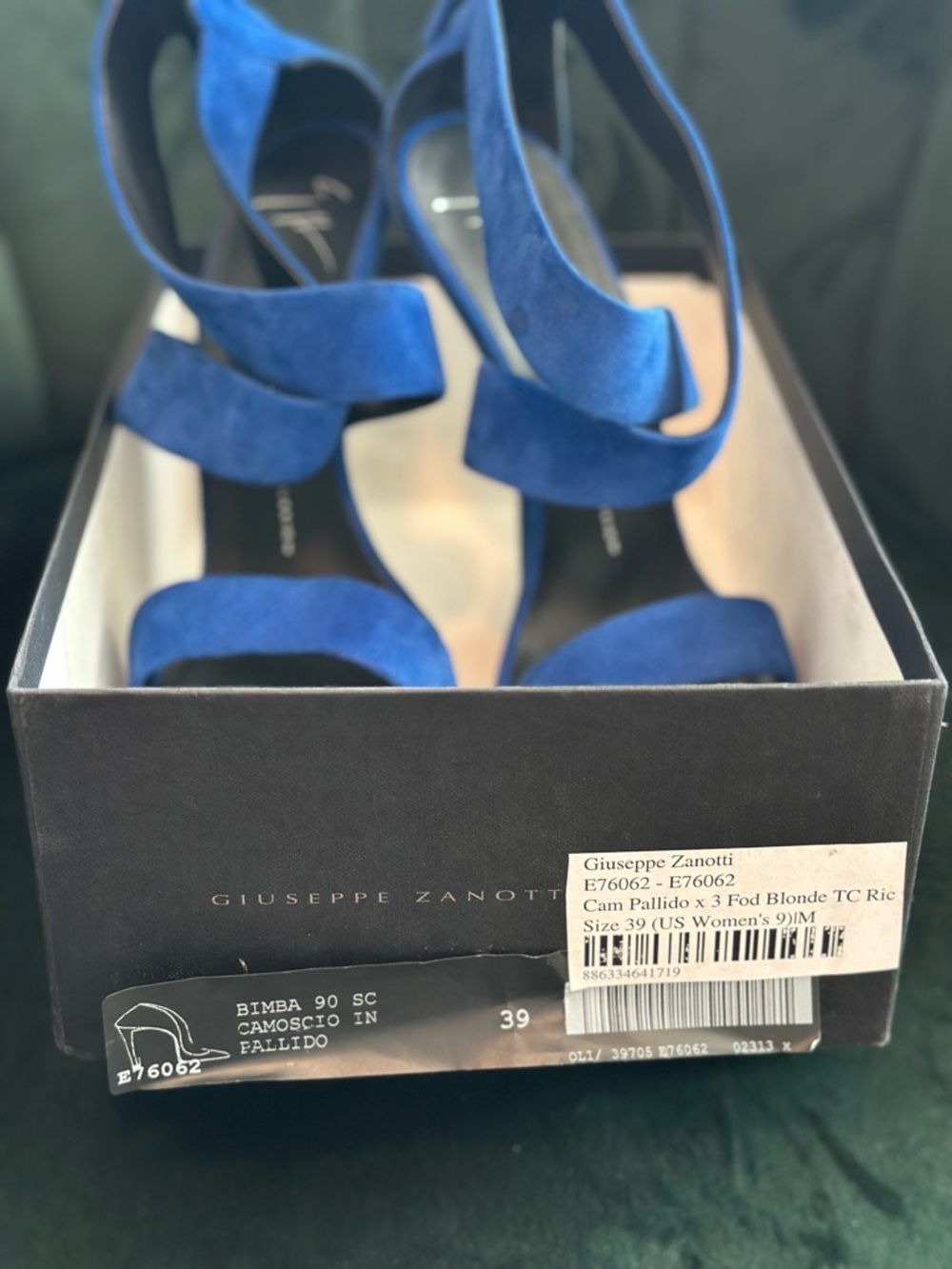 Giuseppe Zanotti Cobalt Blue Suede Platform Sandals - Picture 9 of 13